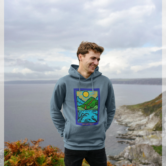 Multicolour Linocut Hoodie with BACKPRINT