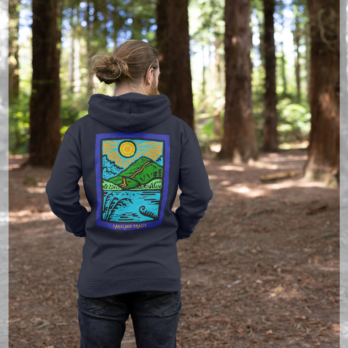Linoprint Back Multi Hoodie